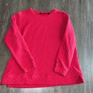 Lands’ End Women Size XL Sweatshirt Red with White Polka Dots